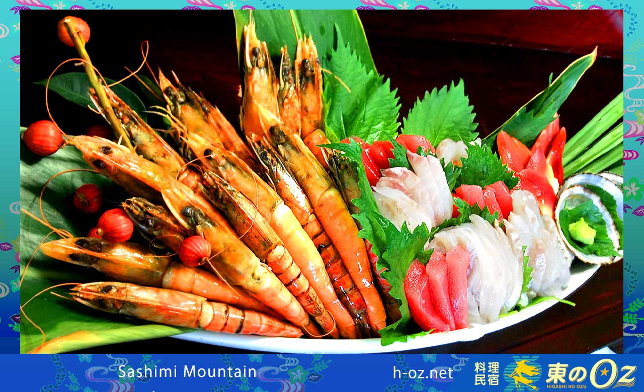 地魚の鉢舟盛り：Sashimi Mountain